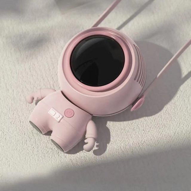 BC Electrical Appliances Tragbarer Astronaut Mini-Halsventilator, Pink, USB-aufladbar und leise - Bild 1