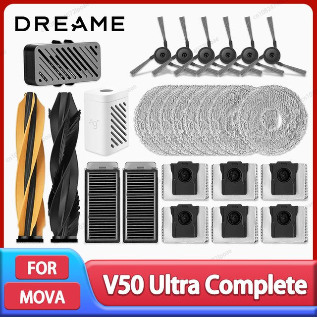 Dreame MOVA V50 Ultra Complete Roboter-Staubsauger Ersatzset mit Hauptseitenbürste, Mopptuch, Hepa-Filter und Staubbeutel in Multicolour - Bild 1