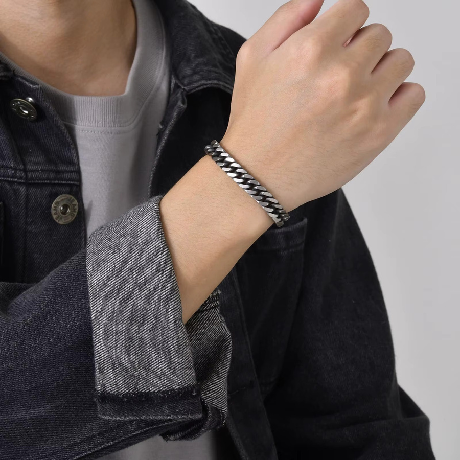 prjewel Armband, Edelstahl, Silber, Vintage, Herren - Bild 5
