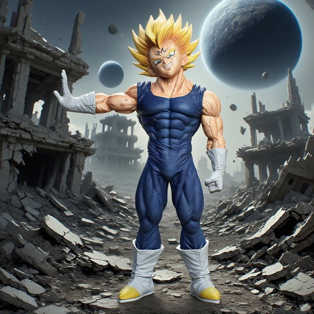Bandai Dragon Ball Z Vegeta Majin Vegeta Action Figur, 26 cm - Bild 1