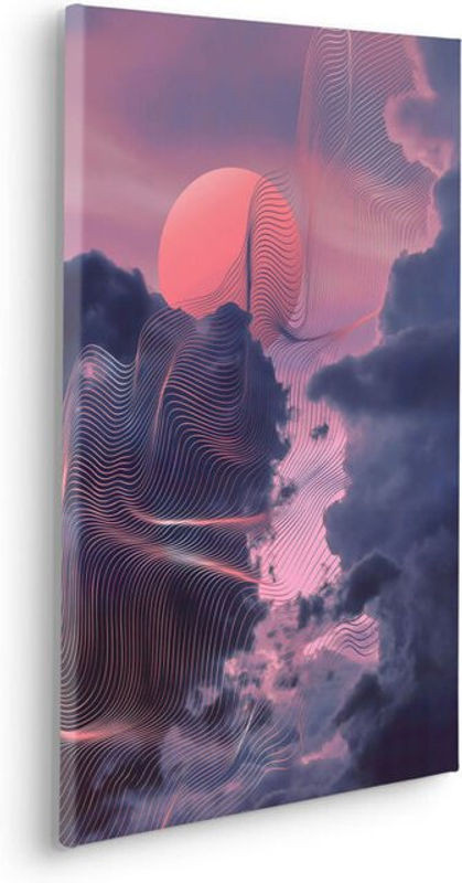 Komar Leinwand Abstract Morning Vibes in Blau und Mehrfarbig, Modernes Wandbild im Querformat, B: 60 cm, H: 60 cm - Bild 1