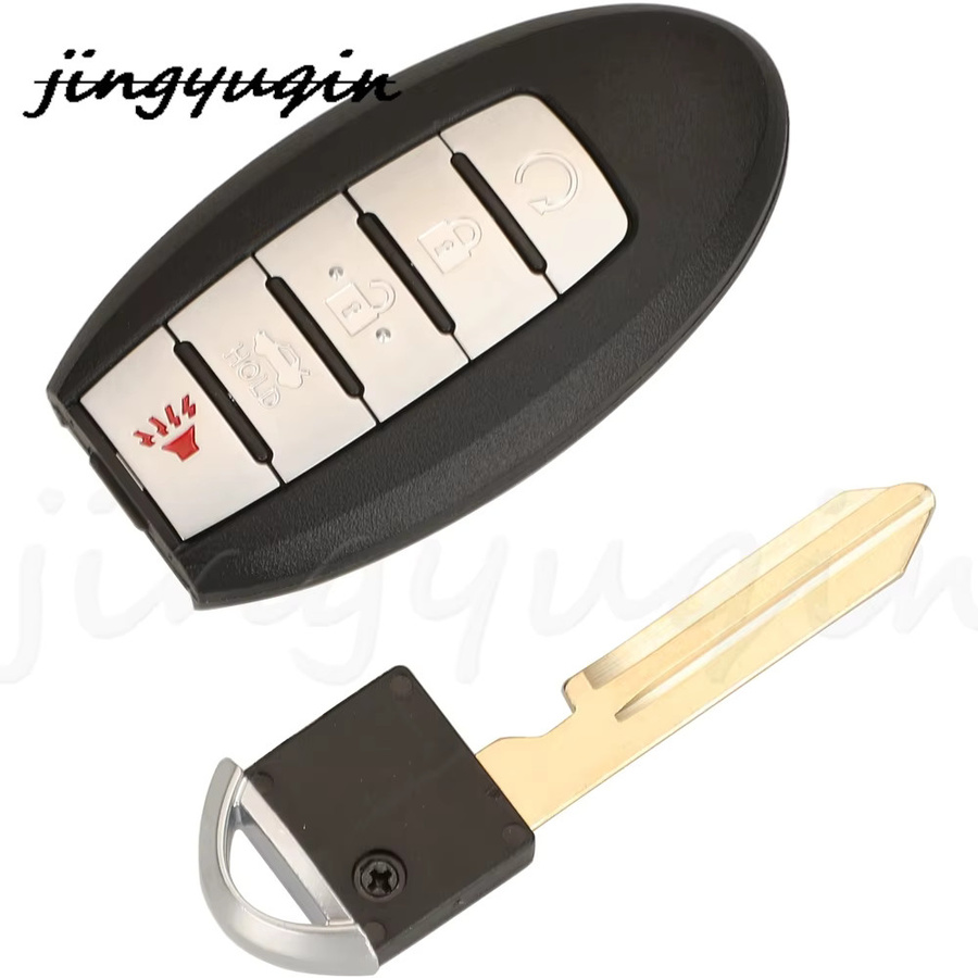 Jingyuqin 5-Tasten Smart Fernbedienung Autoschlüssel 433MHz 4A Pcf7938X Chip für Nissan Altima Teana Maxima in Schwarz - Bild 3