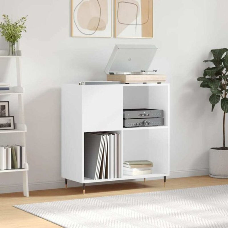 Vidaxl Plattenschrank in Hochglanz-Weiß im modernen Design B/T/H: 84,5 x 38 x 89 cm - Bild 1