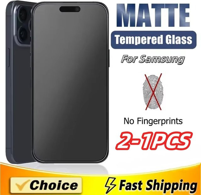 Matte Displayschutzfolie aus Glas für Samsung Galaxy S25 S24 S23 S22 S21 S20 Ultra FE Plus A73 A55 A54 A35 A34 A16 A15 A14 A06 A05 5G in Transparent - Bild 1