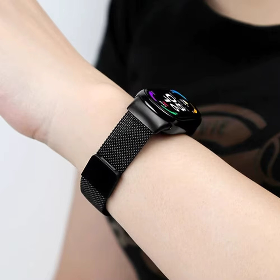 Uhrenarmband Xiaomi Mi Band 8 9, Milanaise, Edelstahl, Schwarz, Unisex - Bild 4
