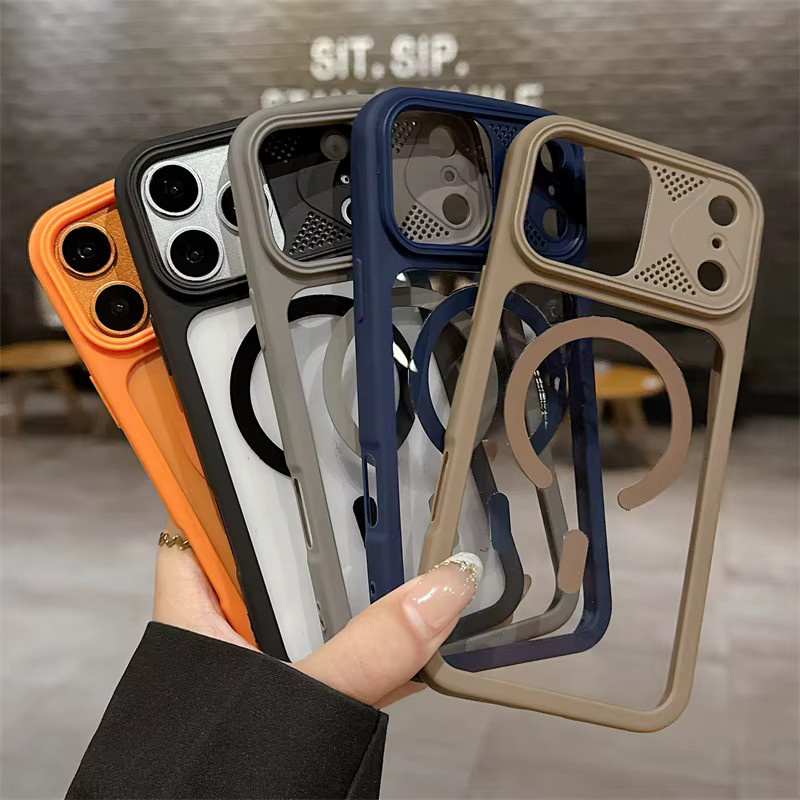 SUNWARD MagSafe Magnetische Transparente Acryl-Hülle für iPhone mit Weichem TPU-Rahmen und Stoßfester Harter Abdeckung in Blau - Bild 1