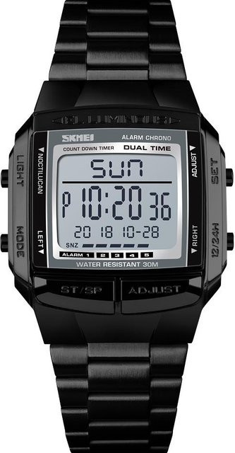 SKMEI Armbanduhr Analog-Digital, Edelstahl, Schwarz, Herren - Bild 1
