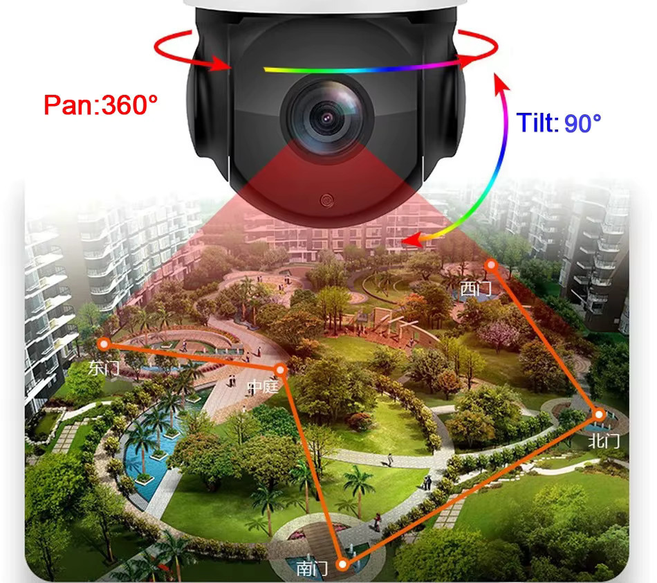 TVPSii PTZ IP-Kamera mit 8 MP 4K Auflösung, 90-fachem optischem Zoom, 360 Grad Rotation und Auto-Tracking in Weiß - Bild 3