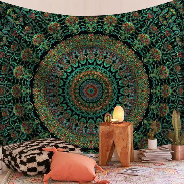 JFPillowPal Indischer Mandala Wandbehang im Boho-Stil, Mehrfarbig, B/H: 150 x 150 cm - Bild 1