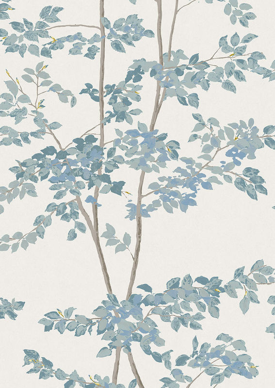 Lewis & Wood Tapete Beech Bluegrass in Blau mit floralem Naturdesign aus Vlies - Bild 2
