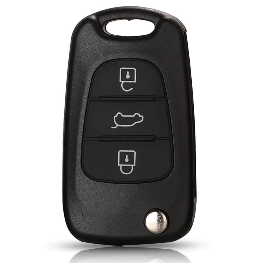 Jingyuqin Fob Control Auto Fernbedienung Schlüssel für Hyundai ix20 (2010-2015), 3 Tasten, 433 MHz, FRAGEN ID46/60 Chip, Farbe: Schwarz - Bild 2