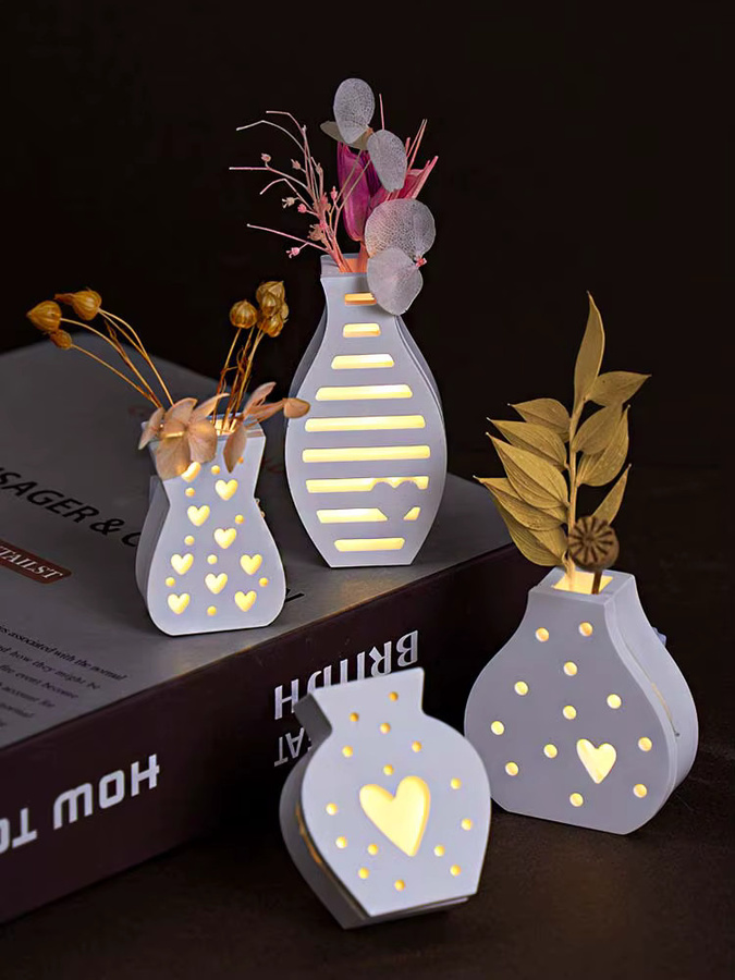UDOCOOL Silikonform für kreative Betonvasen und DIY-Deko mit LED-Licht-Effekt - Bild 4