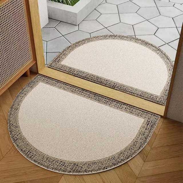 Yiran Furniture Advanced Sense Halbkreis Eingangstürmatte in Beige, schmutzabweisend und abnutzungsfest, B/T: 120 x 80 cm - Bild 1