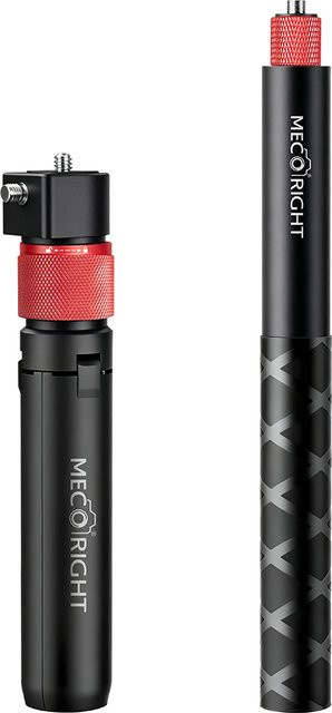 Mecoright Universeller Unsichtbarer Selfie-Stick mit Griff für Insta360 X5 X4 X3 X2 ONE R und DJI OSMO 360, Bullet Time Set, Schwarz - Bild 1