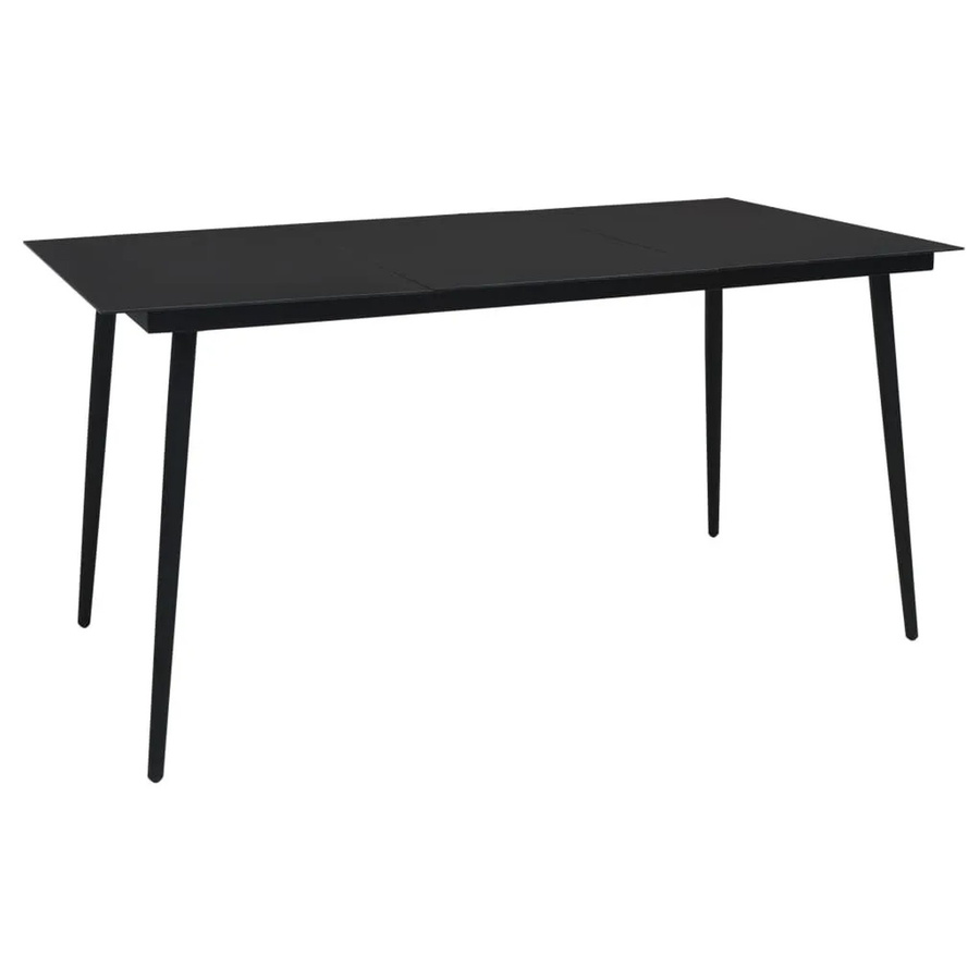 Furnicato Gartentisch Modern in Schwarz mit Glasplatte und pulverbeschichtetem Stahl, B/T/H: 190 x 90 x 74 cm - Bild 2