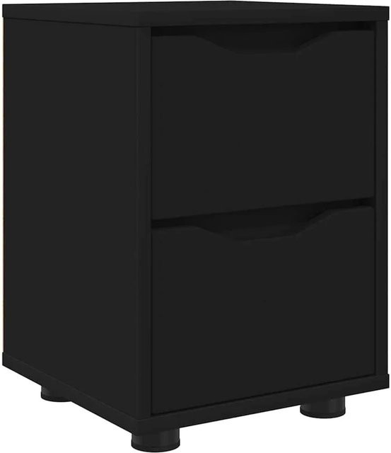 vidaXL Nachttisch in Schwarz aus Holzwerkstoff, modern, B/T/H: 30,5 x 30,5 x 43 cm - Bild 1