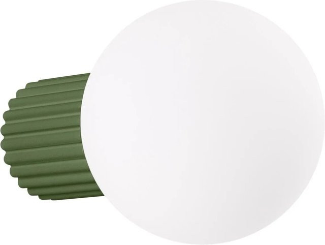 Licht-Erlebnisse Badezimmerlampe IP44 in Grün mit Glas-Kugelschirm und Aluminium, Breite: 12 cm, Fassung G9 - Bild 1