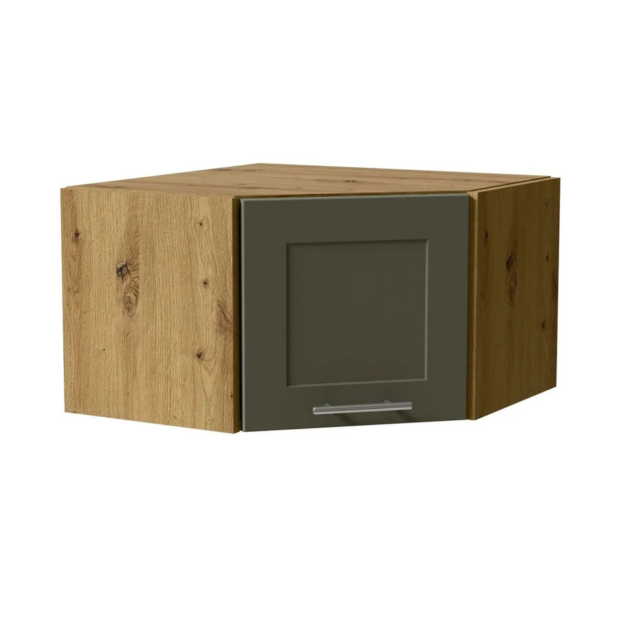 Eckhängeschrank Feldmann-Wohnen Oslo in Eiche Artisan und Reed Green Matt, B/T/H: 60 x 36 x 34,4 cm - Bild 2