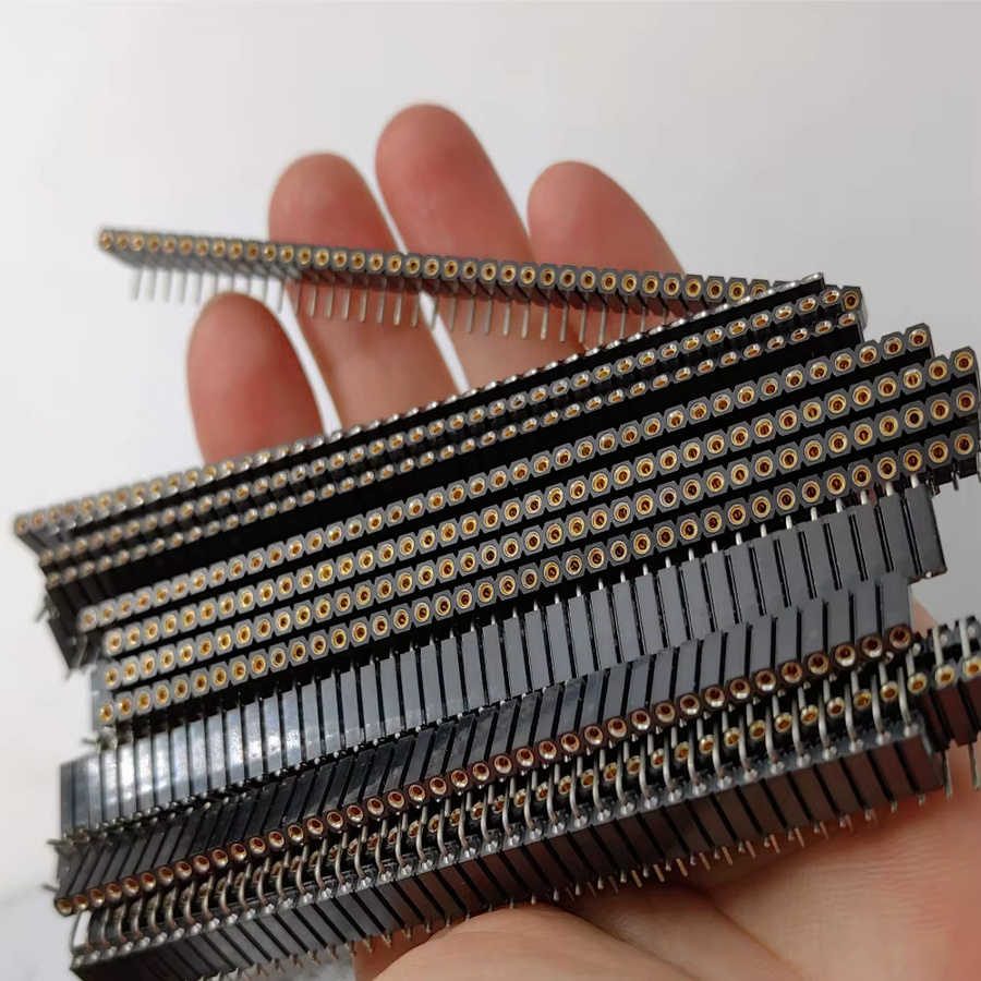 E-SIMPO PCB IC Buchsenleiste mit Zinnpins, 2,54mm Rundloch Rechtwinklig Einreihig, Schwarz - Bild 5