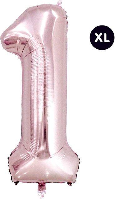 Rico Design Folienballon Zahl in Rosa, Höhe: 86 cm - Bild 1