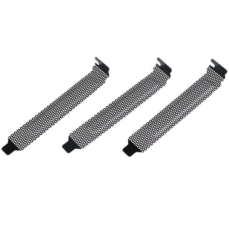 10 Stück PCI-Steckplatzabdeckungen aus Hartstahl in Schwarz als Staubfilter und Blindplatten, L x B x H: 12 x 2 x 1,2 cm - Bild 2