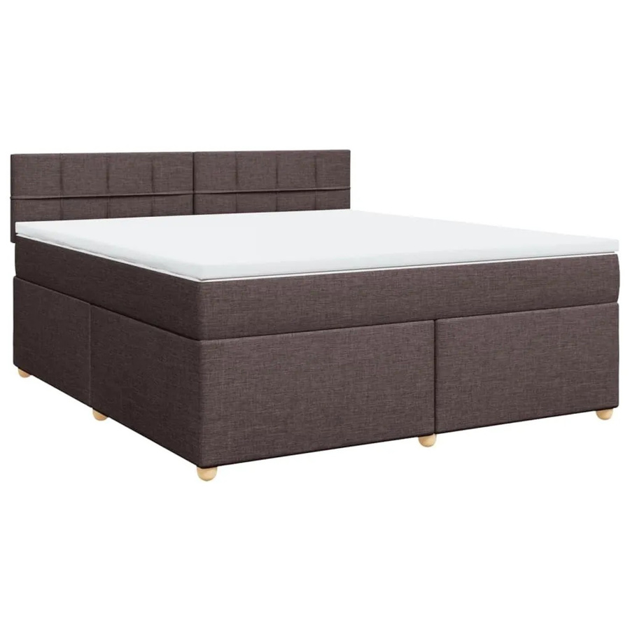 vidaXL Boxspringbett mit Matratze Dunkelbraun B/T: 180 x 200 cm mit USB-Ladeanschluss und Unterbettbeleuchtung - Bild 2