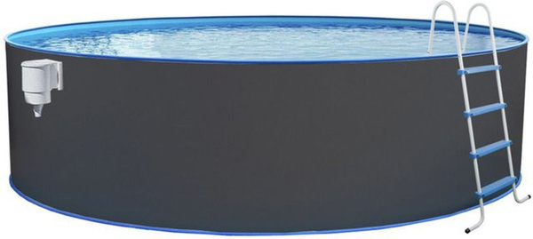 Steinbach Stahlwand Swimming Pool Set Nuovo rund, Anthrazit