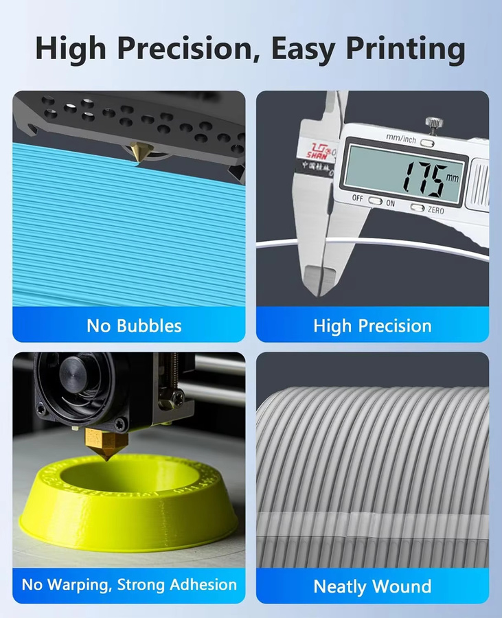 JAYO PLA Filament 1,75 mm für FDM 3D-Drucker, 5,5 kg Nachfüllpack - Bild 3
