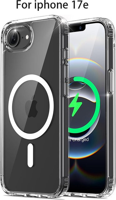 Ricestate MagSafe Hülle für iPhone 17e, transparente stoßfeste Schutzhülle mit magnetischer kabelloser Ladefunktion - Bild 1