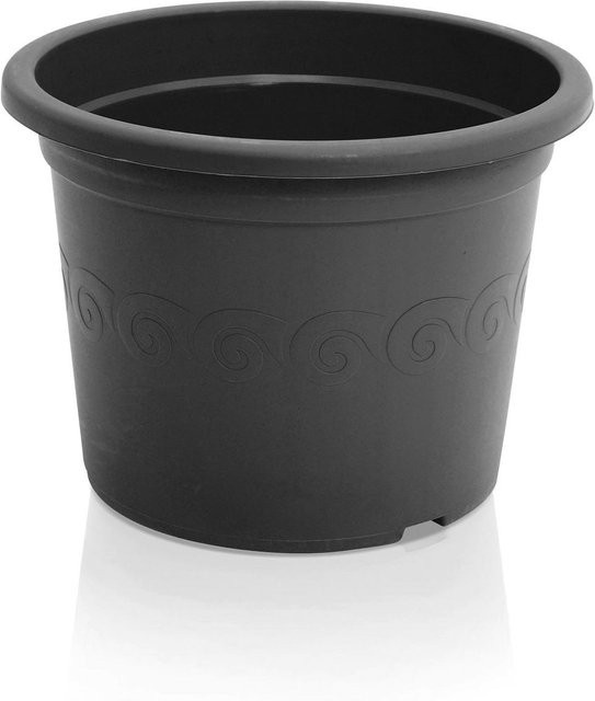 Pflanztopf Classic von Powertec Garden, rund, Anthrazit, Durchmesser: 20 cm, Höhe: 15 cm - Bild 1