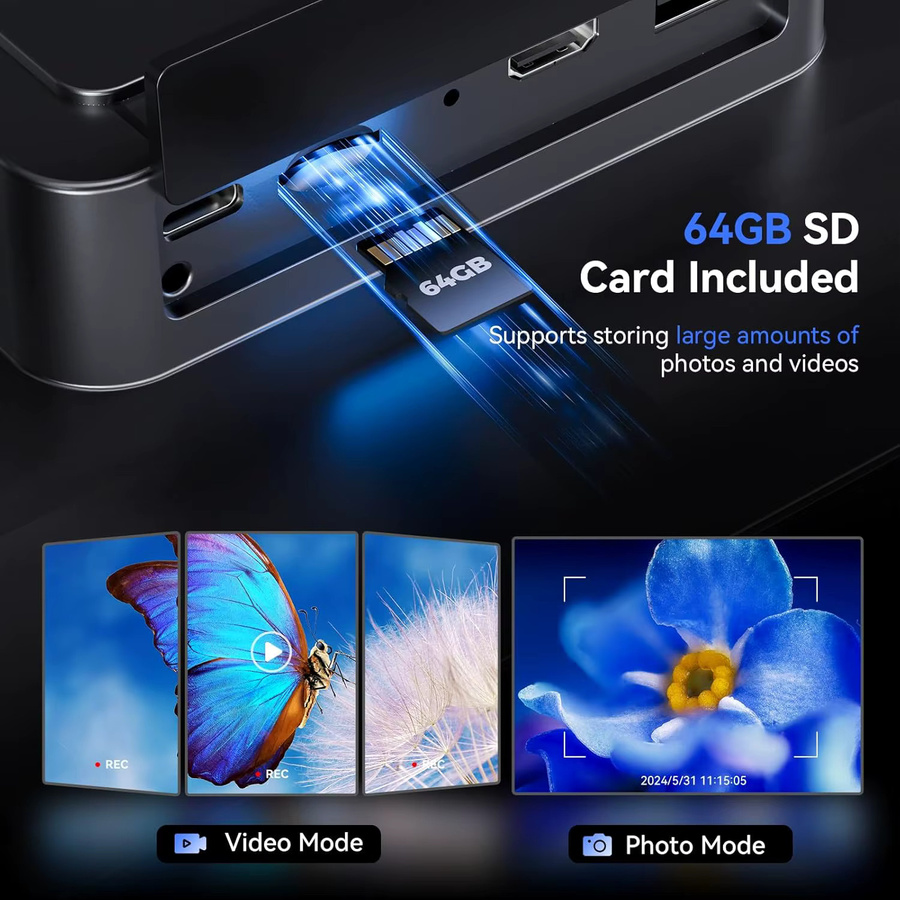 TOMLOV Digitalmikroskop TriL110 mit 10,1 Zoll IPS-Bildschirm, 2500X Vergrößerung, 2K HDMI Anschluss und 14 LED-Leuchten, Schwarz - Bild 7