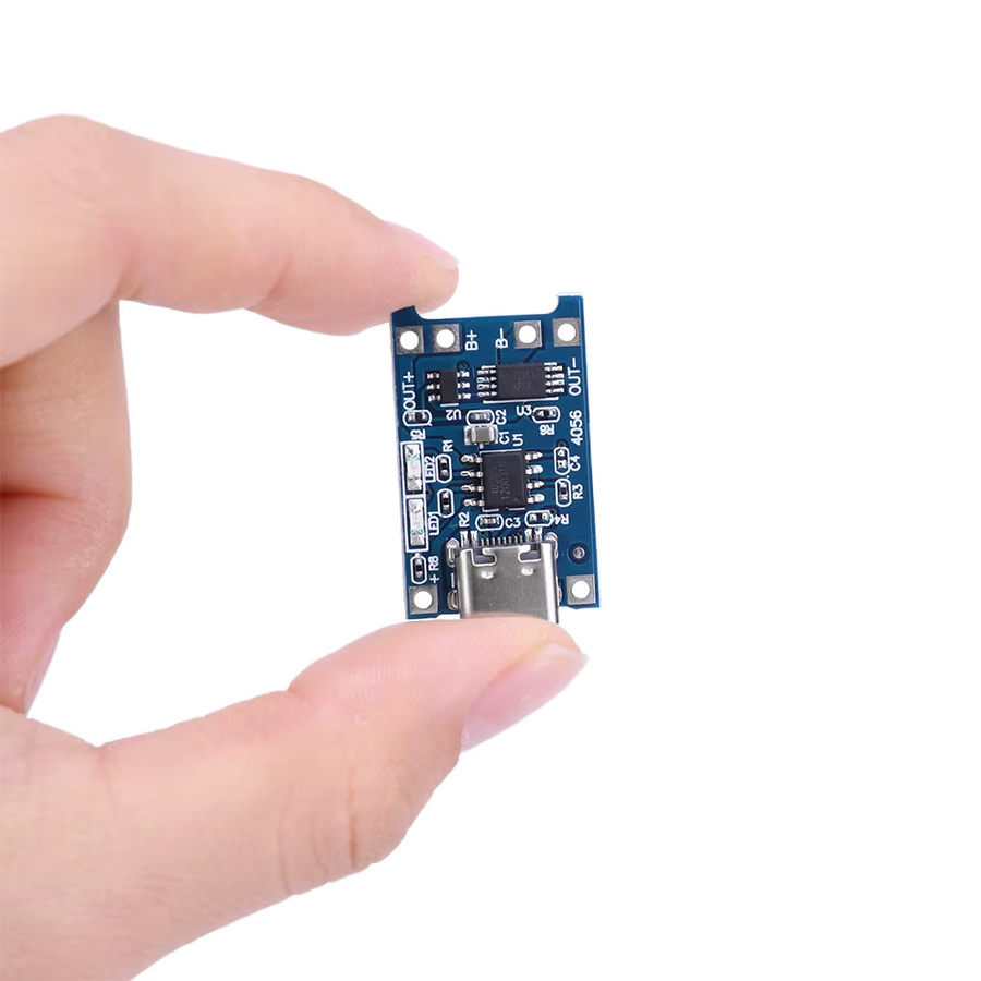 Lithium-Batterie-Ladegerät-Modul TP4056 mit Schutzfunktion und USB-C sowie Micro-USB Anschluss, 1A, Blau - Bild 4