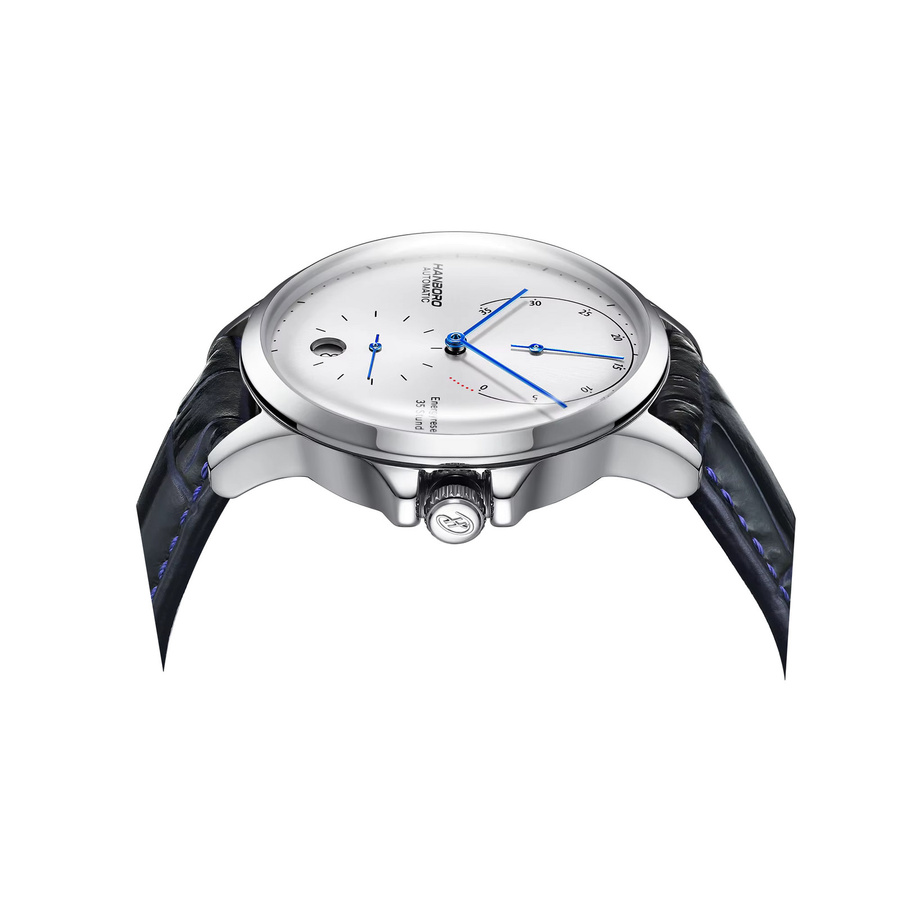 HANBORO Armbanduhr Automatik, Edelstahl, Leder, Herren - Bild 3