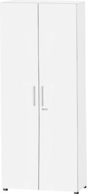 Schäfer Shop Select Schrank Start Off, abschließbarer Flügeltürenschrank mit 6 Fachböden, weiß, B: 80 cm, T: 42 cm, H: 224 cm - Bild 1
