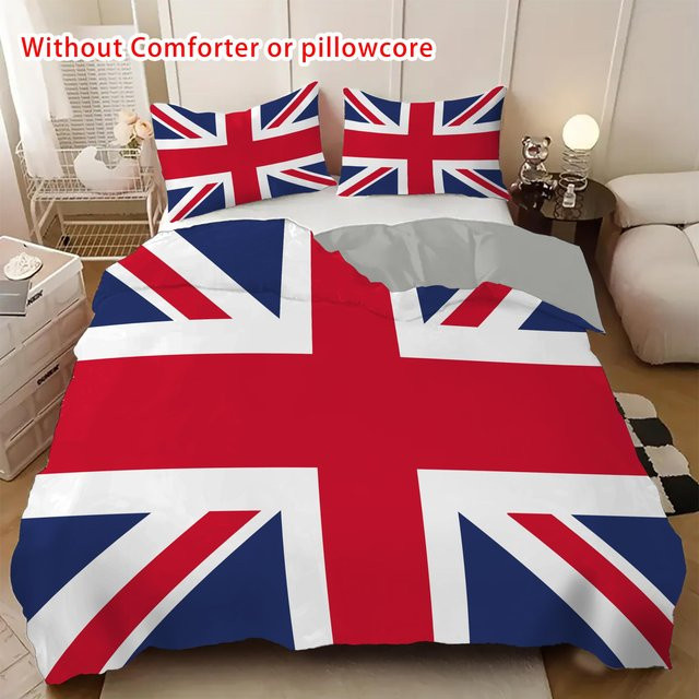Bettwäsche-Set mit UK Flagge im 3D-Druck-Design, buntes Bettbezug-Set aus Polyester für Erwachsene, B/H: 140 x 210 cm - Bild 1