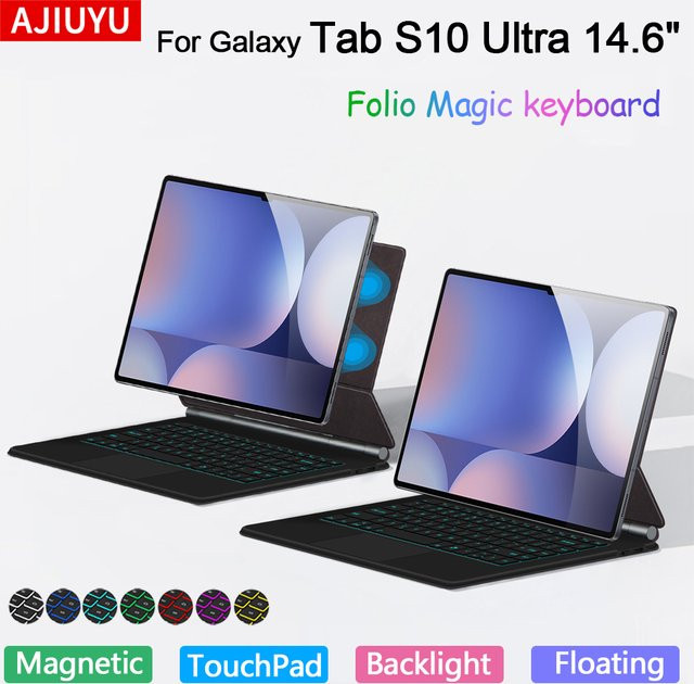 AJIUYU Touchpad Magic Keyboard Folio für Samsung Galaxy Tab S10 Ultra 5G 14,6 Zoll (2024) in Schwarz mit QWERTZ-Layout - Bild 1