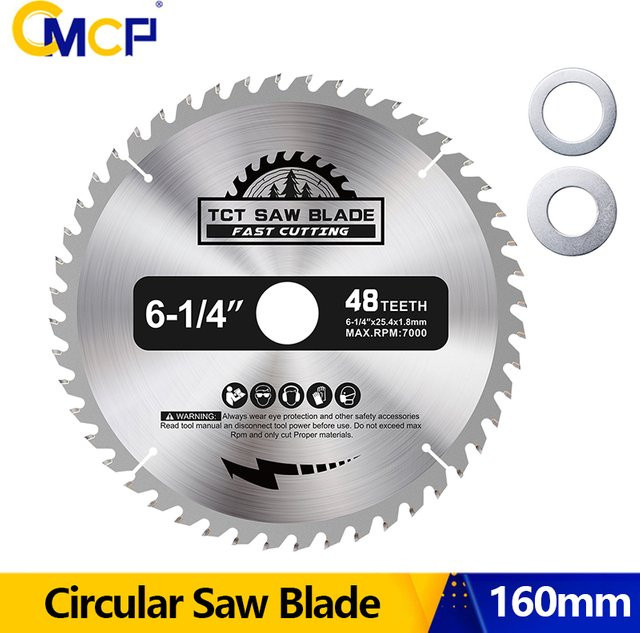 CMCP TCT Hartmetall Kreissägeblatt für Holz und Kunststoff, 48 Zähne, Durchmesser: 160 mm, Farbe: Silber - Bild 1
