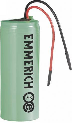 Emmerich Spezial-Akku 26650 Li-Ion mit Kabel, 3.7V, 4500 mAh, Grün - Bild 1