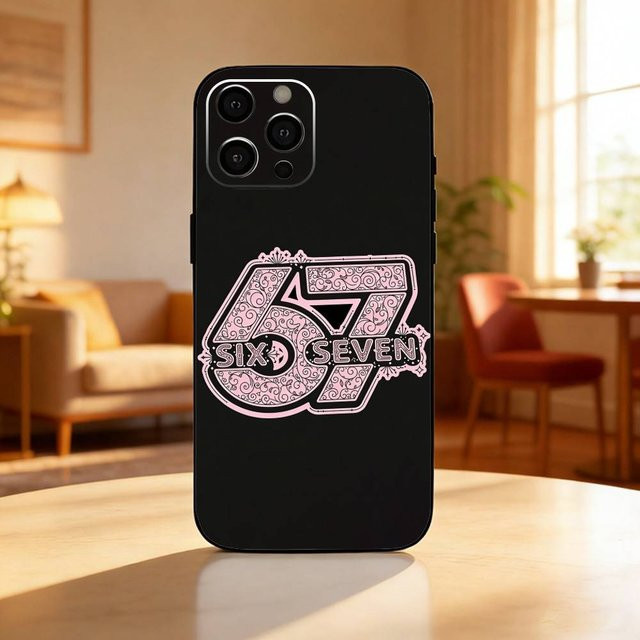 67 Six Seven Handyhülle aus weichem Silikon für iPhone 17 16 15 14 13 12 Plus Max in Schwarz - Bild 1