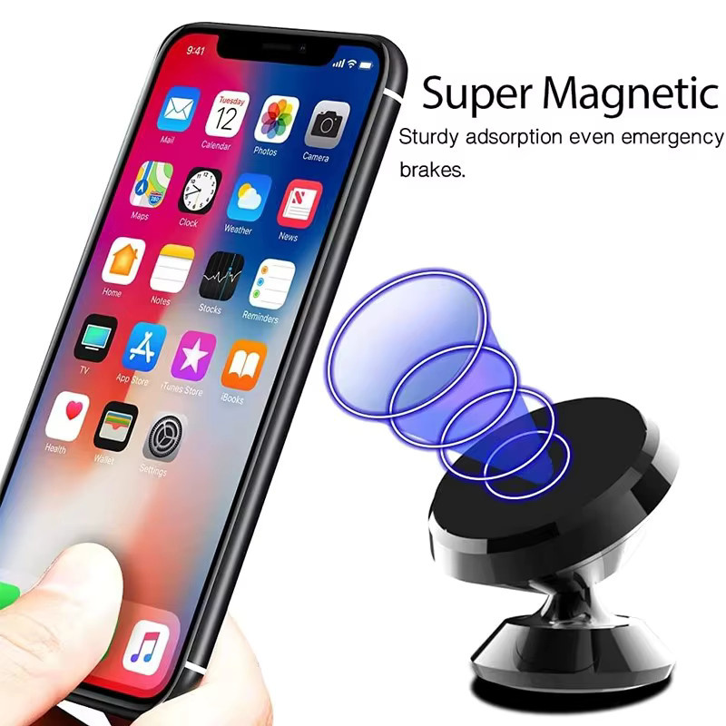 Magnetischer Autotelefonhalter für das Armaturenbrett mit 360-Grad-Drehung und GPS-Unterstützung in Schwarz oder Gold - Bild 3
