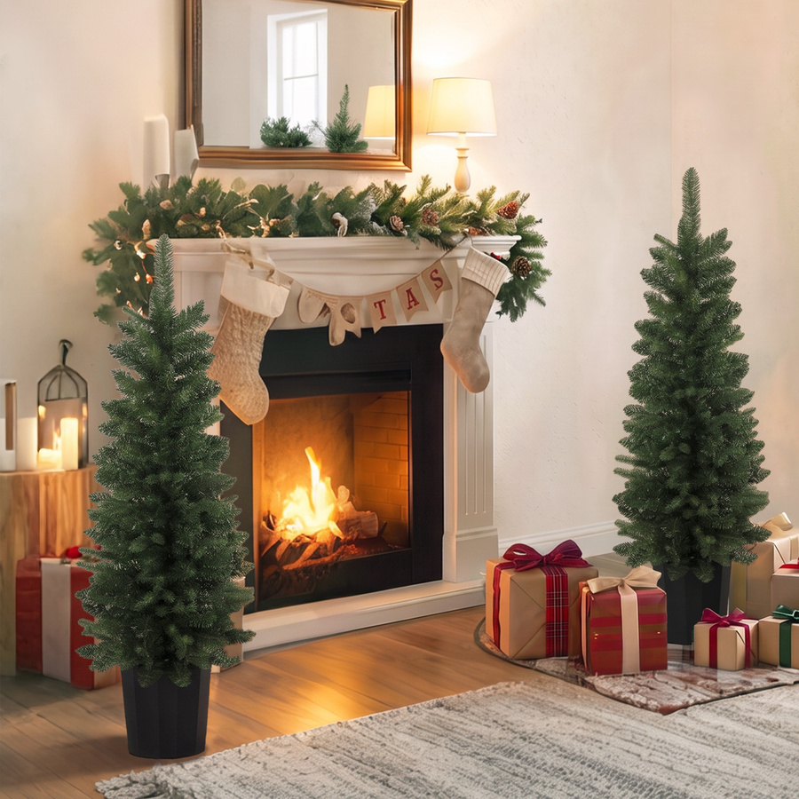 2er-Set künstliche Weihnachtsbäume von HOMCOM in Grün, Höhe: 120 cm - Bild 2