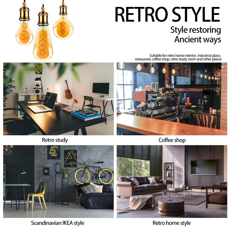 2 Stück Antenso LED Edison Retro Glühbirnen, E14 oder E27, 4 Watt, Warmweiß, Transparent - Bild 3