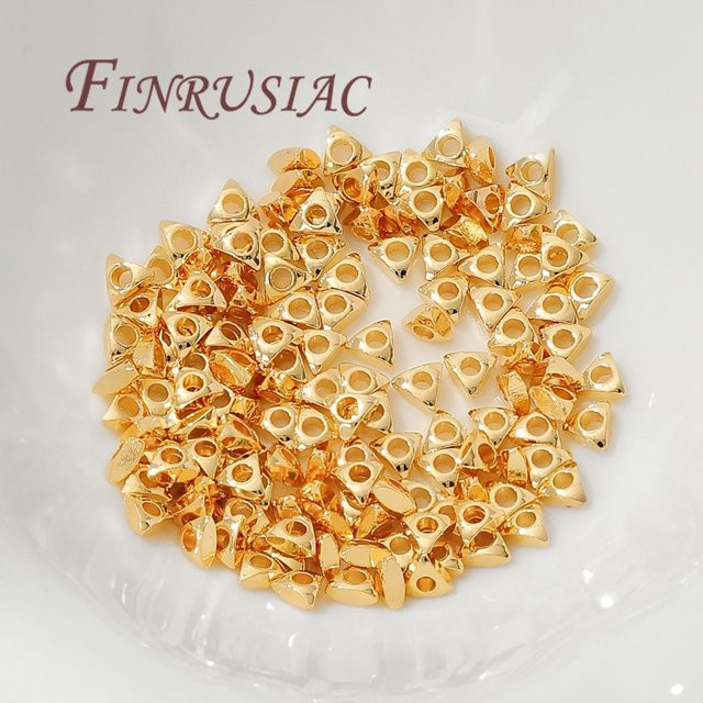 FINRUSIAC Trennperlen, 3mm, 18K vergoldet, dreieckige Form - Bild 1