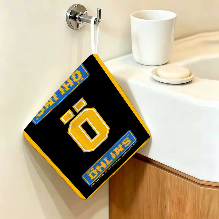O-Ohlins Polyester-Baumwoll-Handtuch mit Aufhängeschlaufe, schnelltrocknend für Küche und Bad, Grafik-Design, Breite: 30,0 cm, Höhe: 25,0 cm - Bild 2