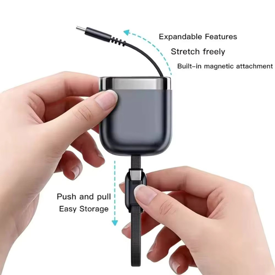 ILEPO USB-C auf USB-C Schnellladekabel 240W, einziehbares Dual-Typ-C-Datenkabel in Weiß für Laptop, Tablet und Smartphone - Bild 6