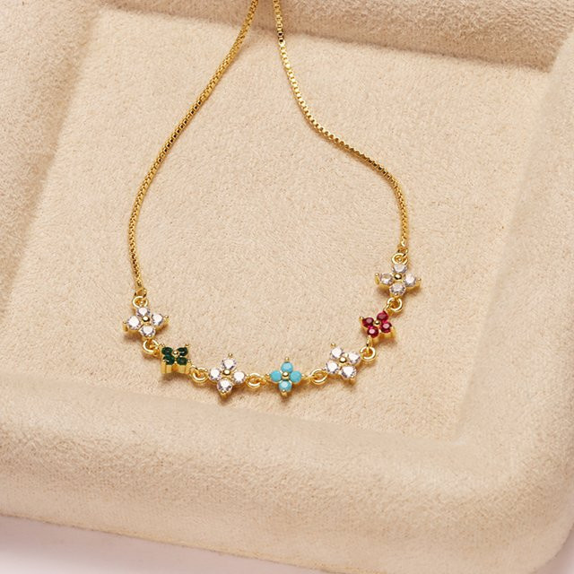 YUYAN Armband, 18K vergoldet, Kleeblatt, Zirkonia, Damen - Bild 1