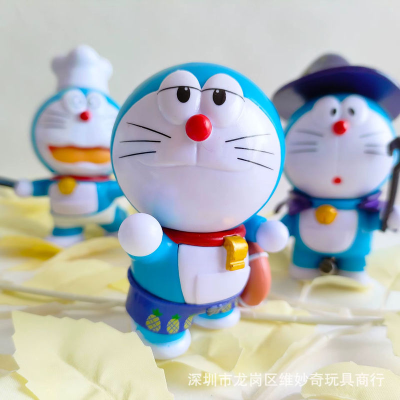 Bandai Doraemon Anime Action Figure Nobita und Shizuka Modellpuppen aus Kunststoff in Blau - Bild 3