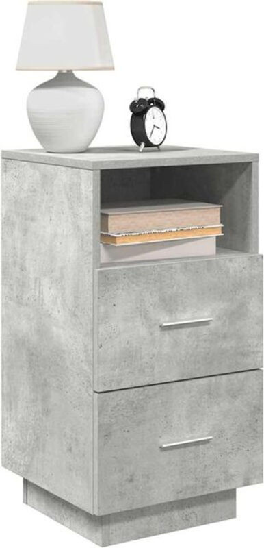 Vidaxl Nachttisch Set 2er Pack Modern Grau aus Holzwerkstoff B/T/H: 36 x 36 x 68 cm - Bild 1