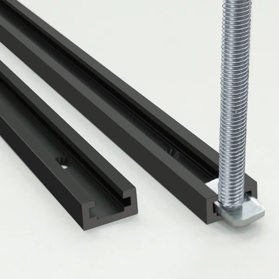 FNICEL Aluminium T-Schienen Gehrungsschiene für Holzbearbeitung in Silber oder Schwarz, T-Nut Slide Track mit 19 x 9,5 mm Nutgröße - Bild 4