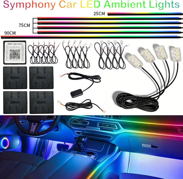 WUMFIRE 18-in-1 RGB LED Auto-Innenraumbeleuchtung mit Musik- und App-Steuerung in Multicolour - Bild 1